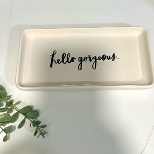 Rae Dunn Hello Gorgeous Plate Pottery Artisan Collection by MAGENTA Makeup Tray